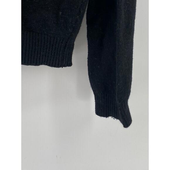 ALMINA CONCEPT Women's Black Split-Neck Long Sleeve Polo Pullover Sweater SZ M - Picture 6 of 10